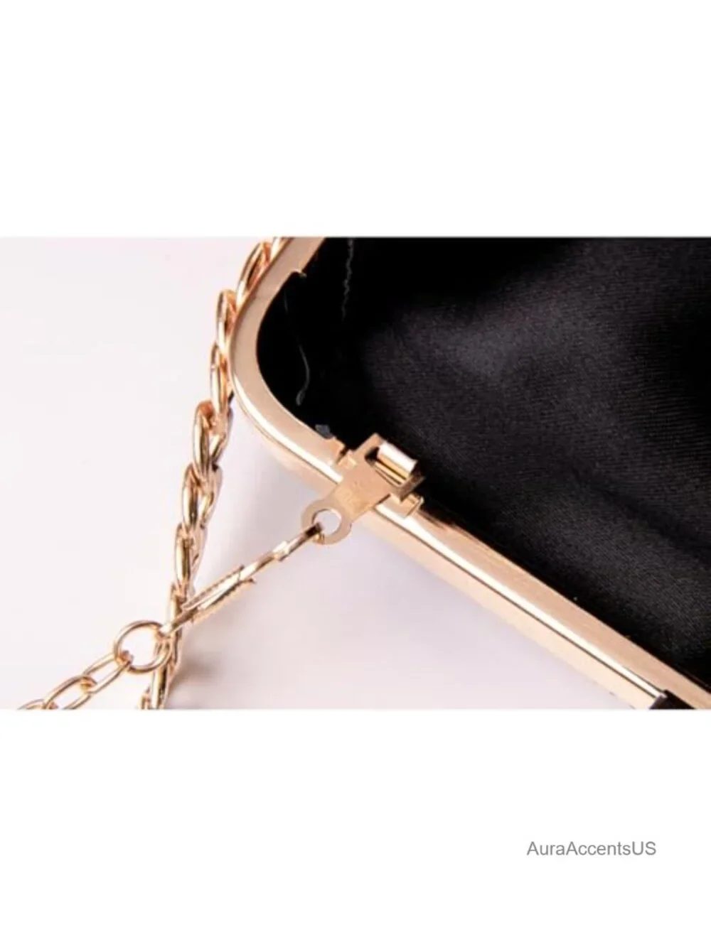 Rhinestone Clutch Evening Bag Sparkly Glitter Formal Handbag Detachable Chain